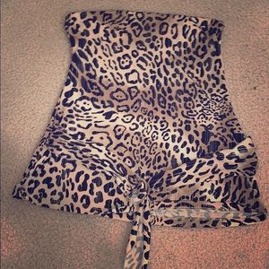Leppard print tube top
